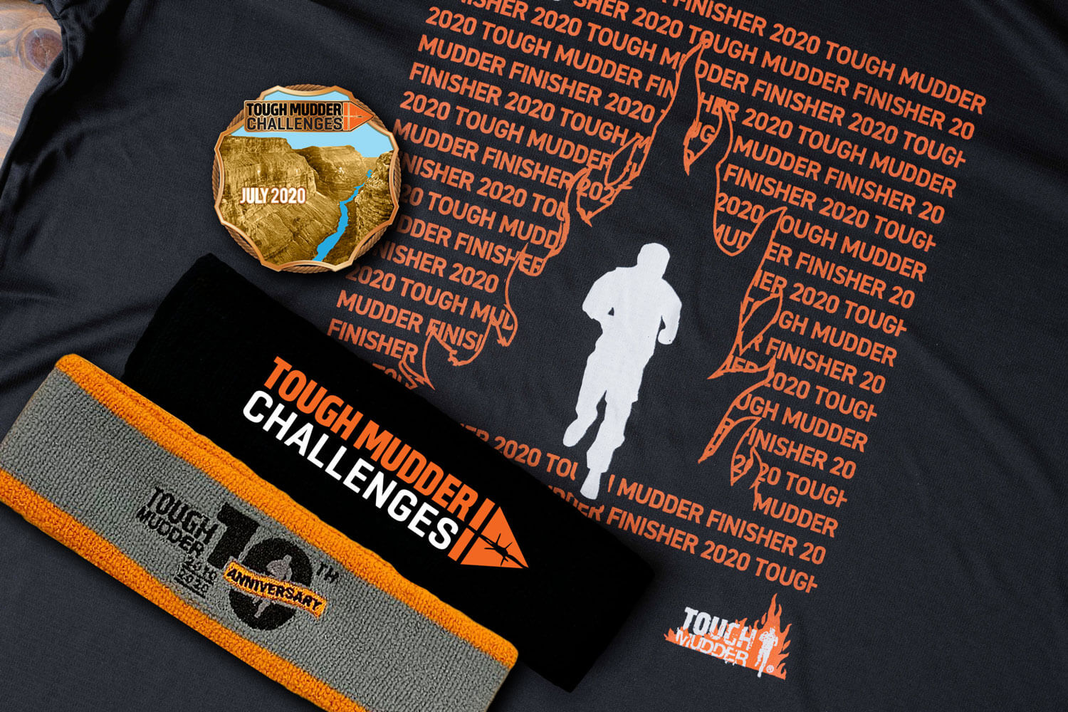 Tough Mudder headbands, tshirt and medal