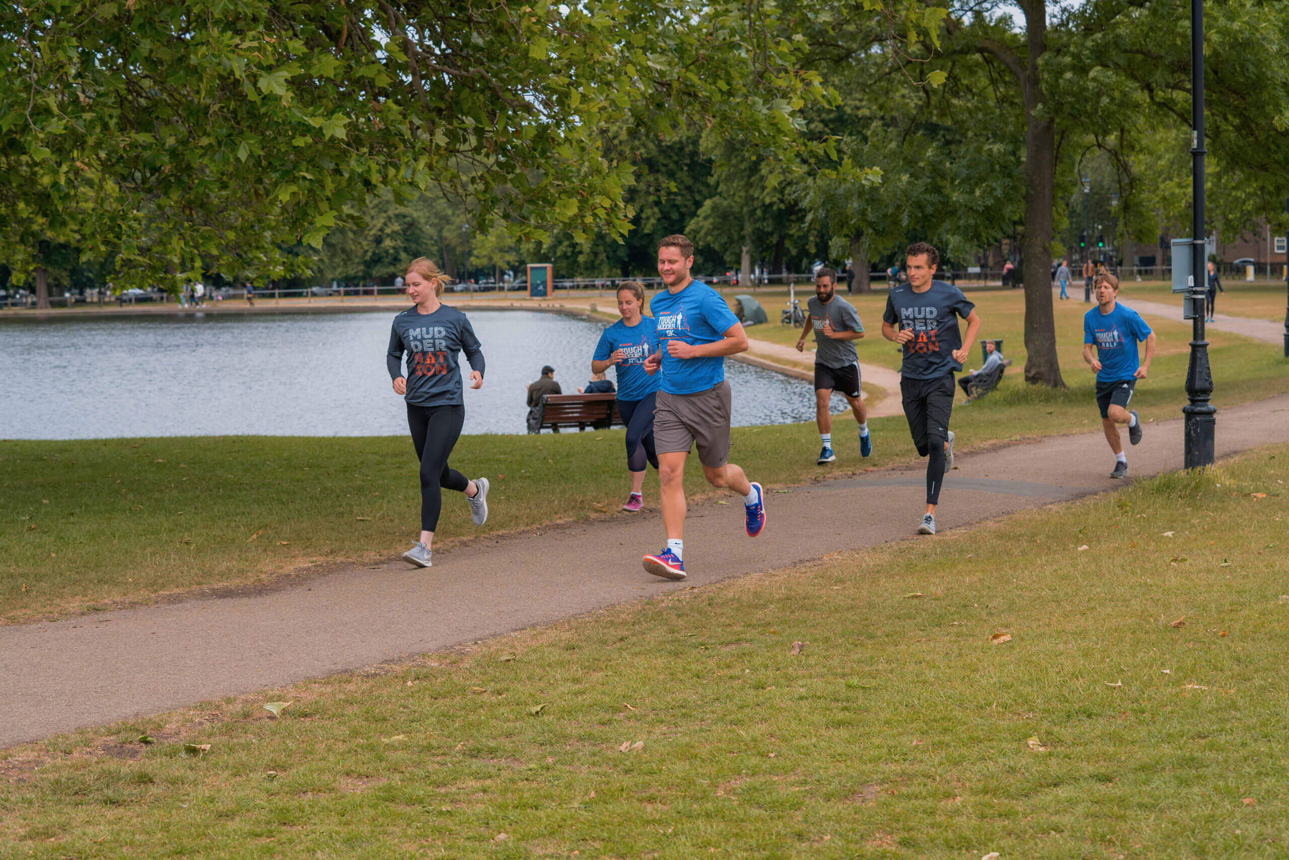 People running in the park